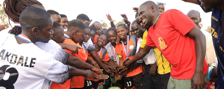 Oaks of Grace Girls Football Club team photo in Ayala Parish, Lira District